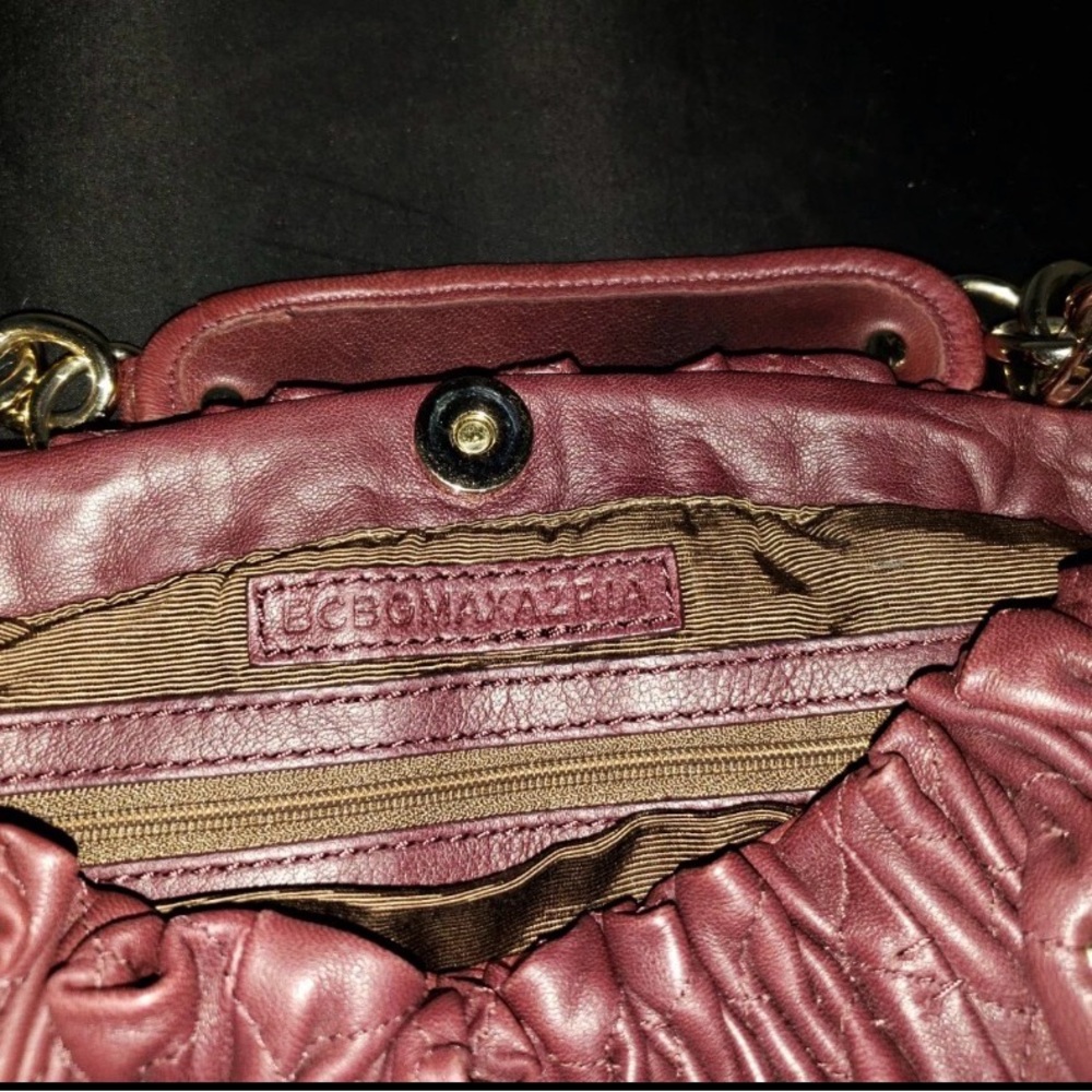 BCBGMaxazria Shoulder burgundy maroon gold stud
Bag - Picture 2 of 5